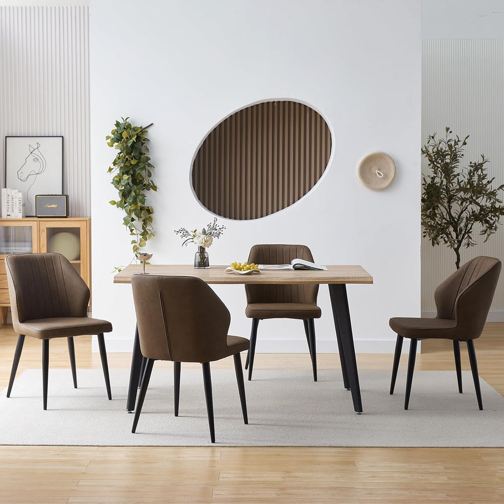 TUKAILAi Modern Dining Chairs Set of 6, Faux Leather Upholstered Kitchen Chai...