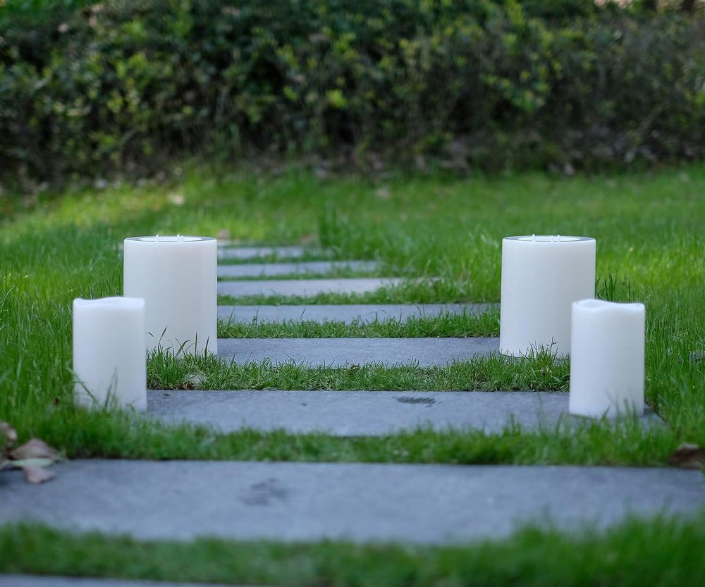 Outdoor XL 6.45" x 8" Large Flameless Candles with Remote, Rainproo...