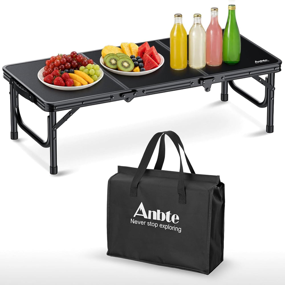 Anbte 34.2" x 15.7" Small Low Folding Picnic Table, 10.3" Heig...