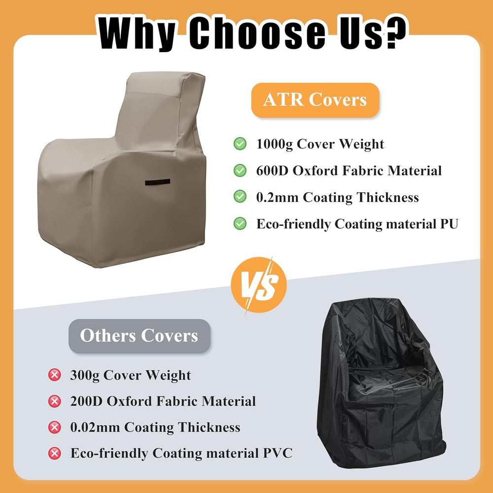 ATR ART TO REAL Outdoor Protective Covers Patio Chair Covers 600D Oxford Fabr...