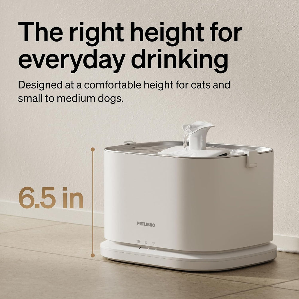 PETLIBRO Quiet Dog Water Fountain Stainless Steel Tray, Smart Pet Water Fount...