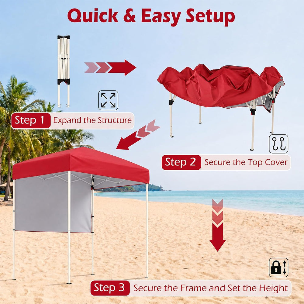 Goplus 6 x 4 FT Pop Up Easy Setup Canopy Tent (Red)