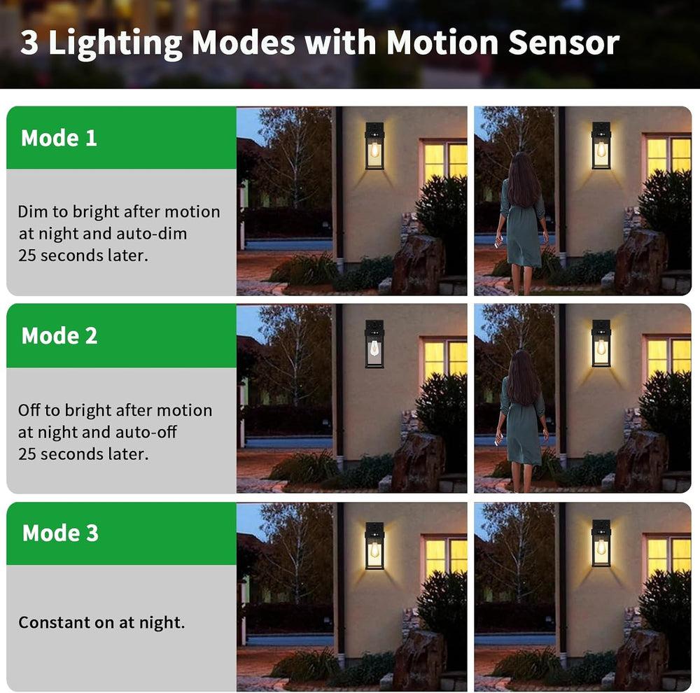 Auzev Outdoor Solar Wall Sconce Dusk to Dawn, Exterior Wall Light Fixture