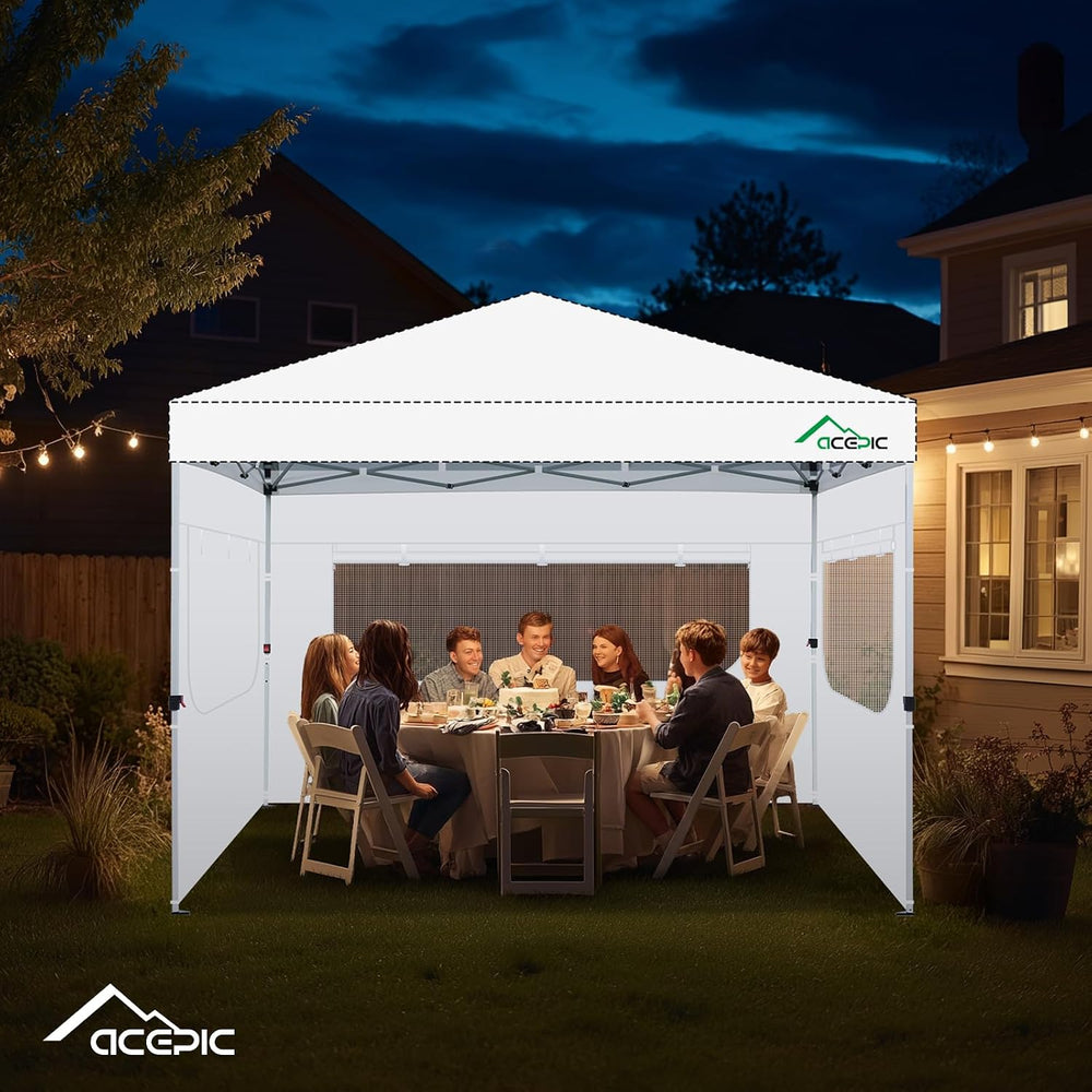 ACEPIC 10x10ft Sidewalls with Mesh Window, Black(3PCS, Frame Not Included)