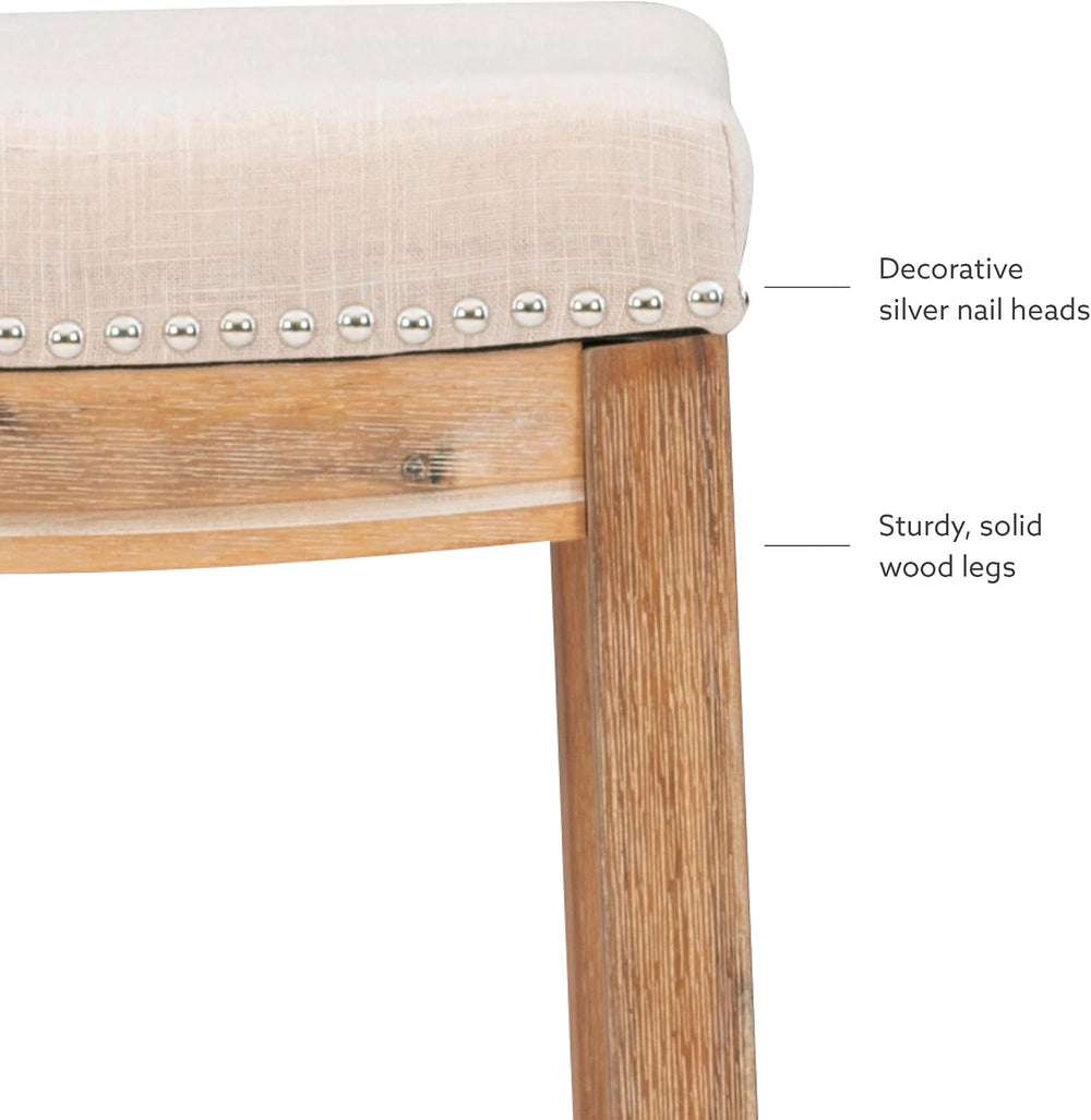 Linon Home Décor Kingston Acacia Counter Stool, Brown