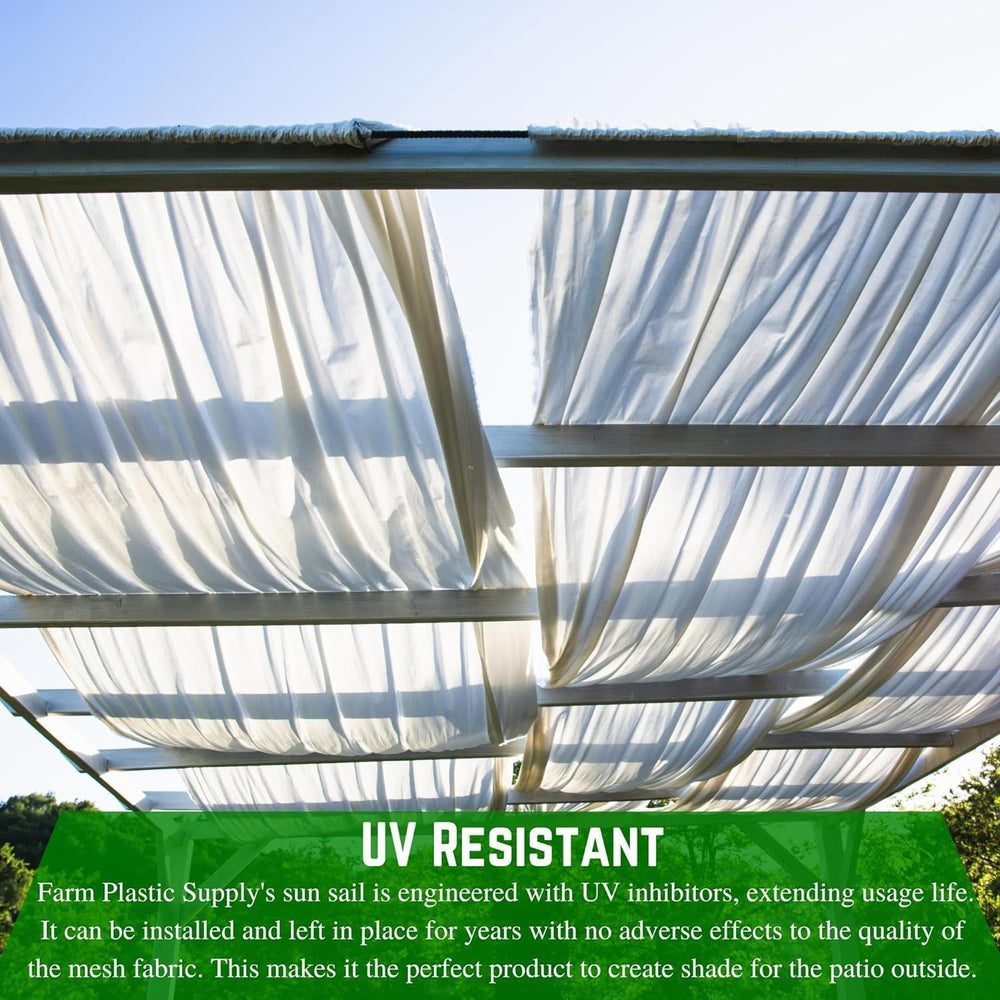 Farm Plastic Supply - White Shade Cloth - 50% - Mesh Fabric for Fence Privacy...