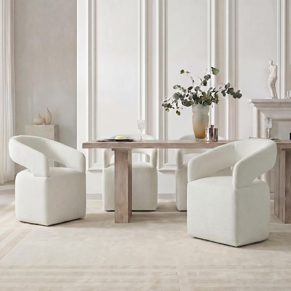 KISLOT Upholstered Dining Chairs Set of 4, Modern Arm Kitchen & Dining Ro...