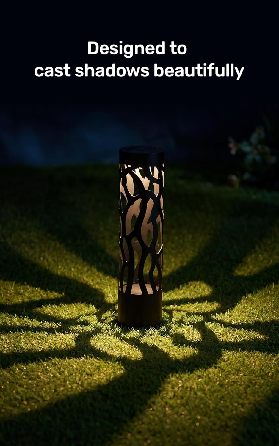 Home Zone Living Secure Solar Bollard Pathway Lights, 4-Pack, Black, 4"x...