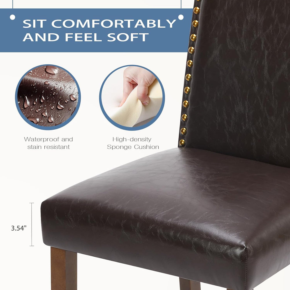 DUMOS Dining Chairs Set of 4, Modern PU Leather Kitchen Table Chairs