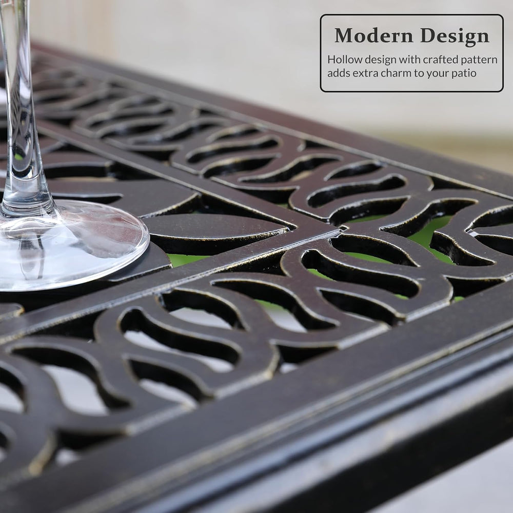 MEETWARM Patio Height Bar Table, 35.4" Bar Height Bistro Table, Outdoor ...