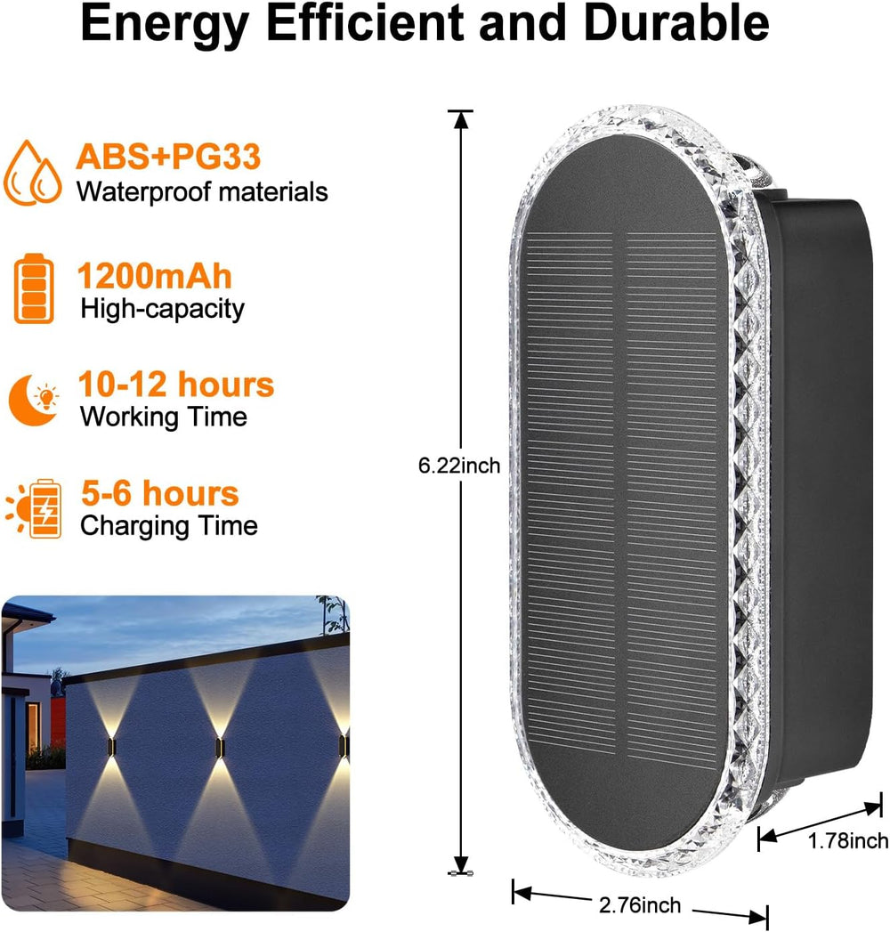 Ellasay Solar Fence Lightsv Backyark: 12-Pack Fence Lights Solar Powered 3 Co...