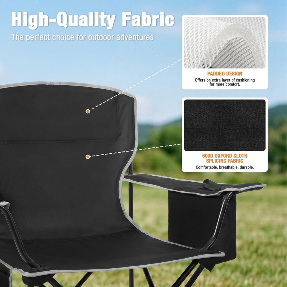 Romswi Lightweight 2Pcs Camping Chairs for Adults, Folding Lawn Chair with 4-...