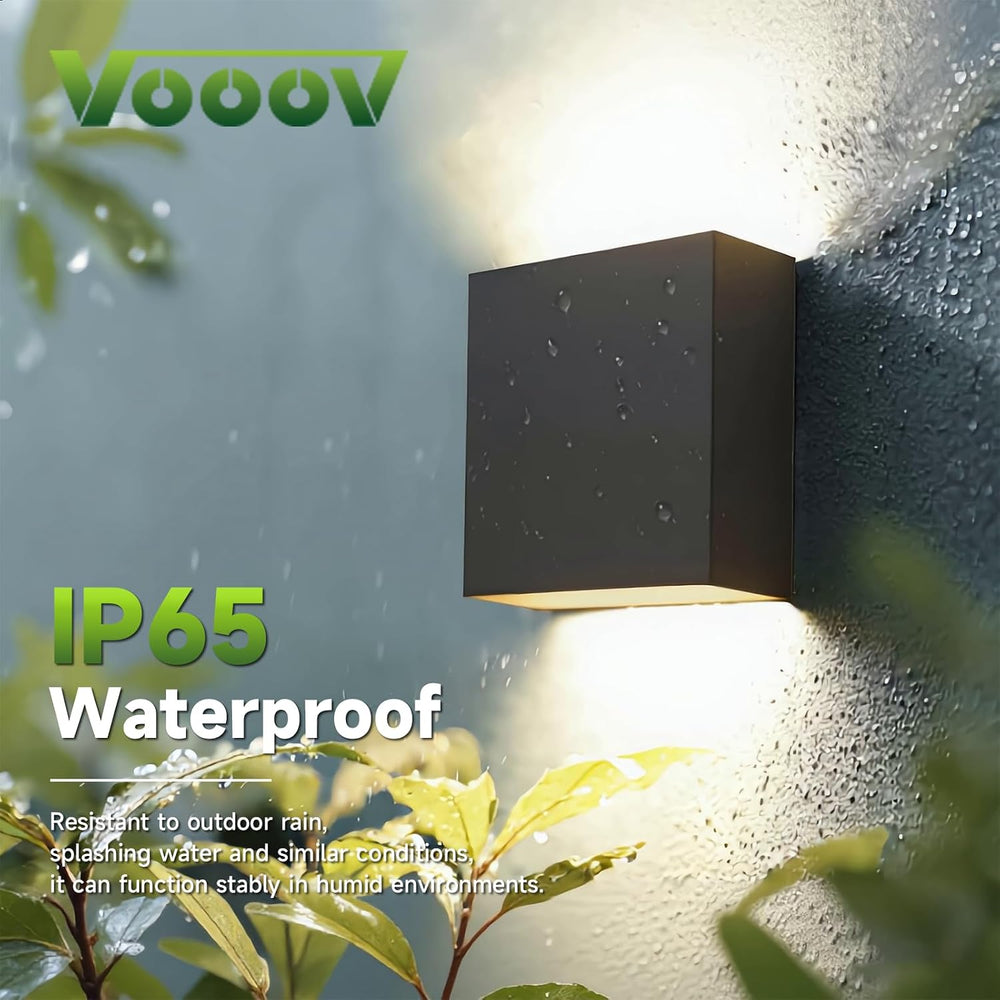 Black Up & Down Modern Aluminum Indoor Outdoor LED Wall Sconce