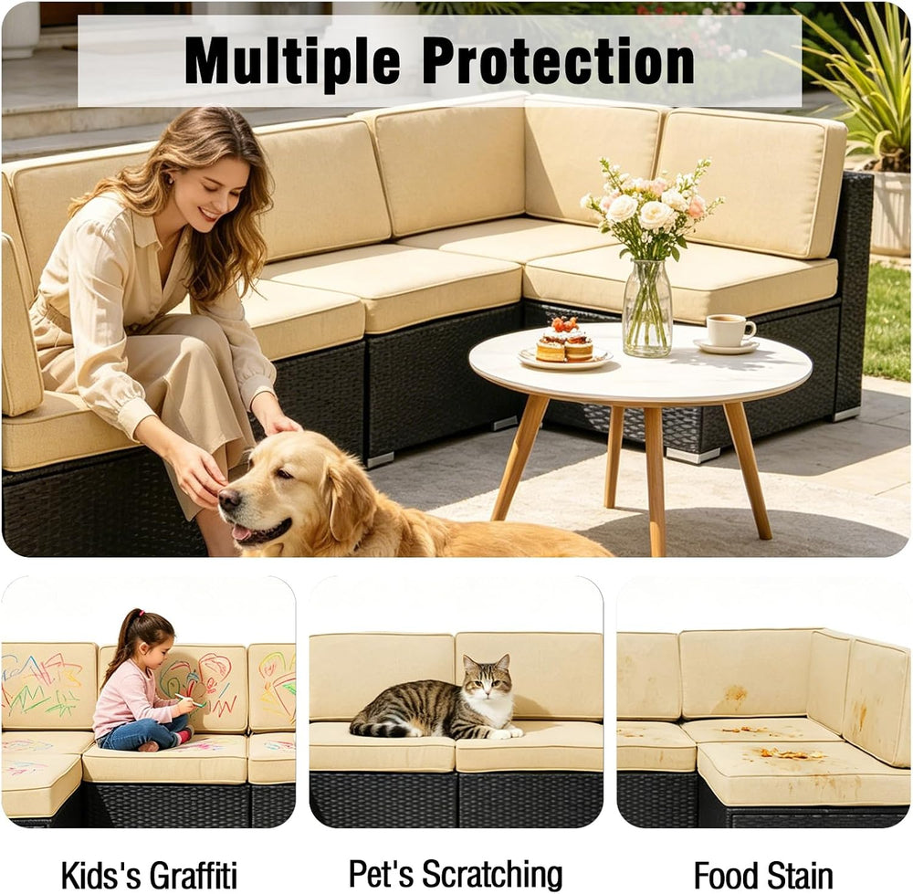 14Pieces Patio Cushion Covers Replacement Outdoor Couch Cushions Covers Splas...