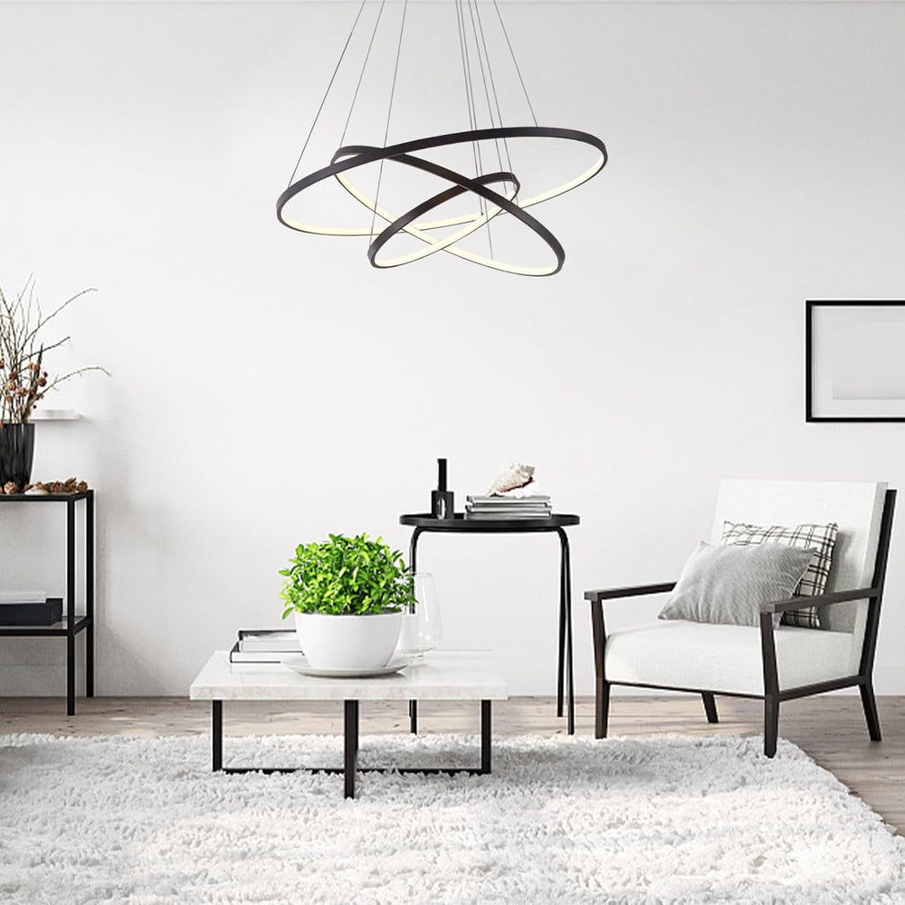 LightInTheBox Modern LED Chandelier 3 Ring Chandelier Dimmable Circular Dinin...