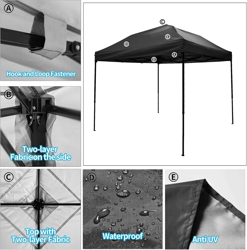 10x10 Canopy Replacement Top,300D Waterproof Pop Up Canopy Tent Cover for Str...