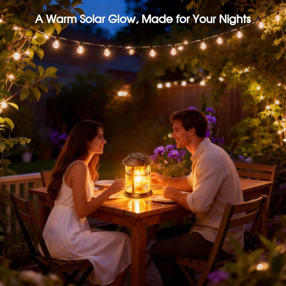 GARPAR Solar Lanterns Outdoor Waterproof with Wall Mount Kit, Upgraded Bright...