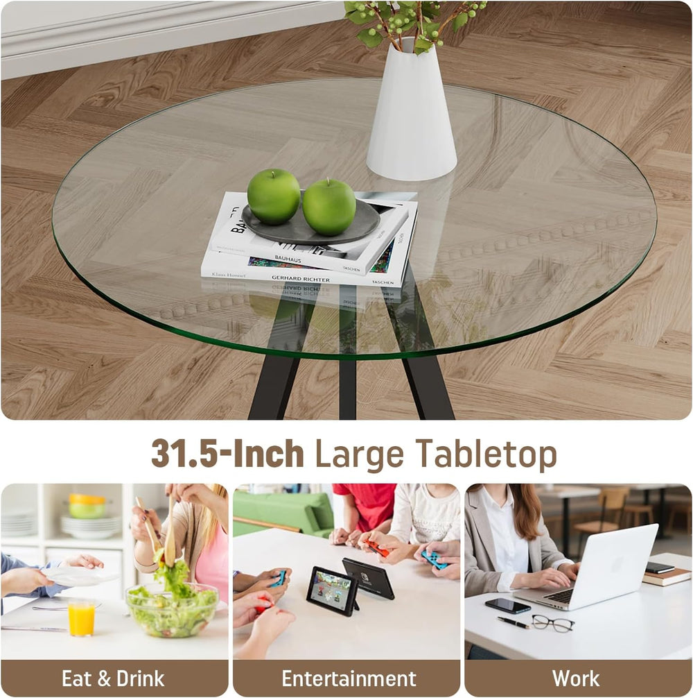 Round Bar Table, 37.4" High Pub Table, 31" Small Cocktail Table wit...