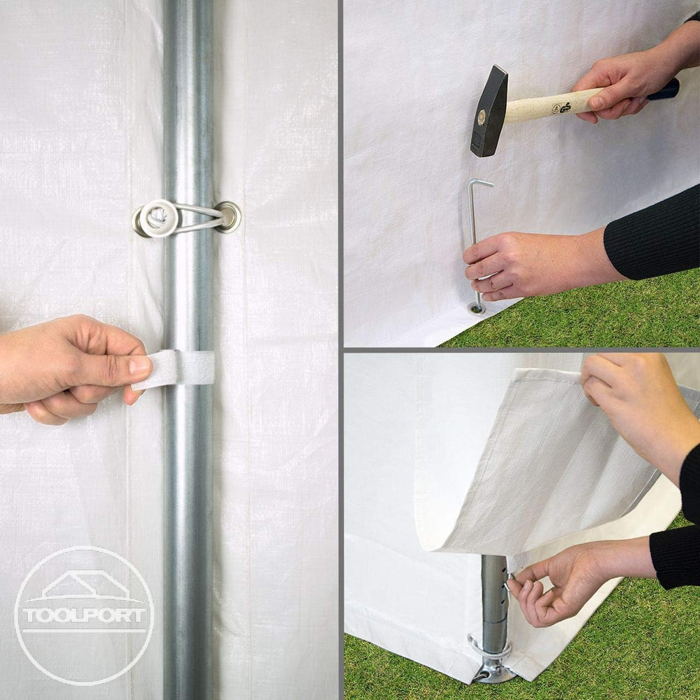 TOOLPORT 16x33 ft Canopy Party Tent, White