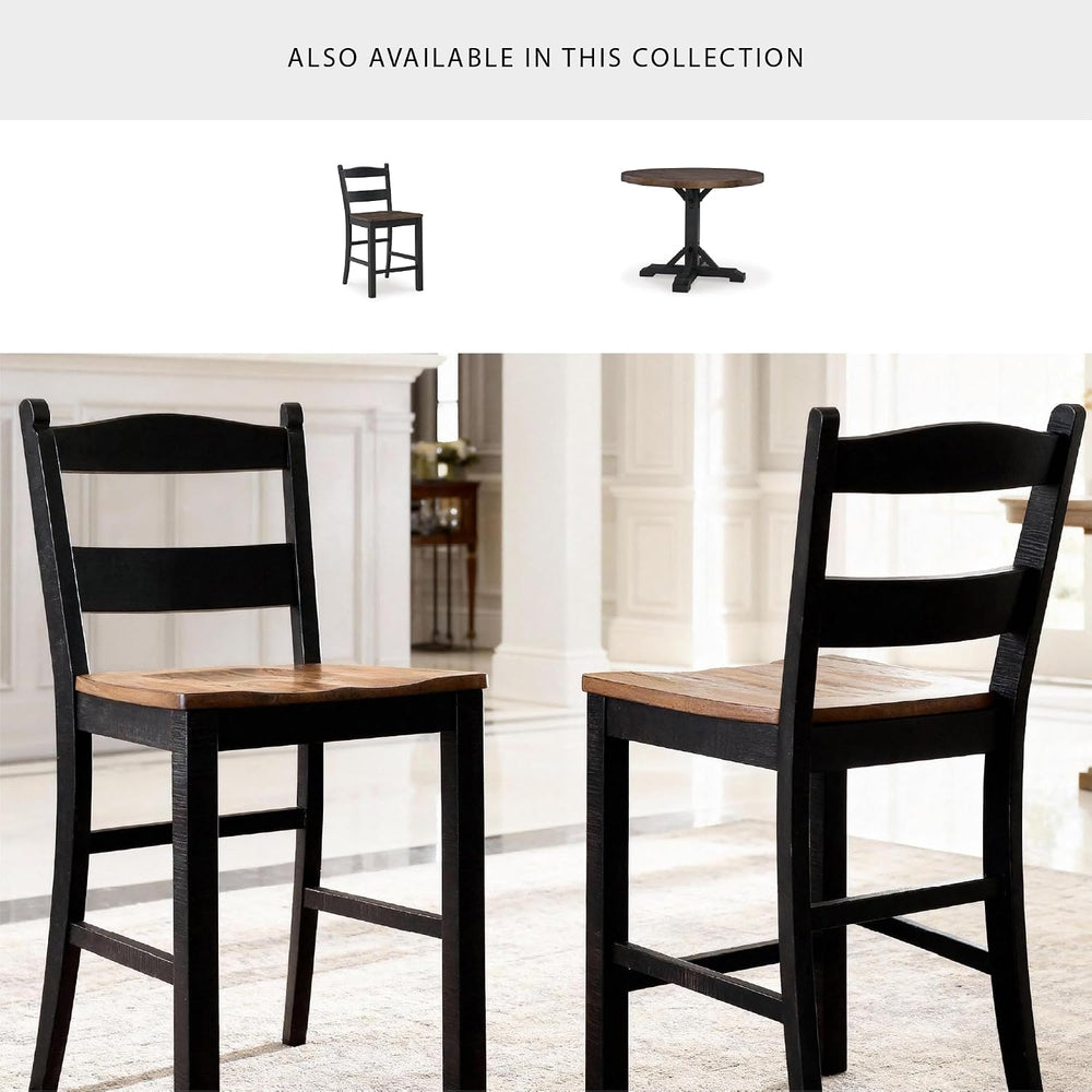 Signature Design by Ashley Counter Height Bar Stools, Set of 2, Farmhouse