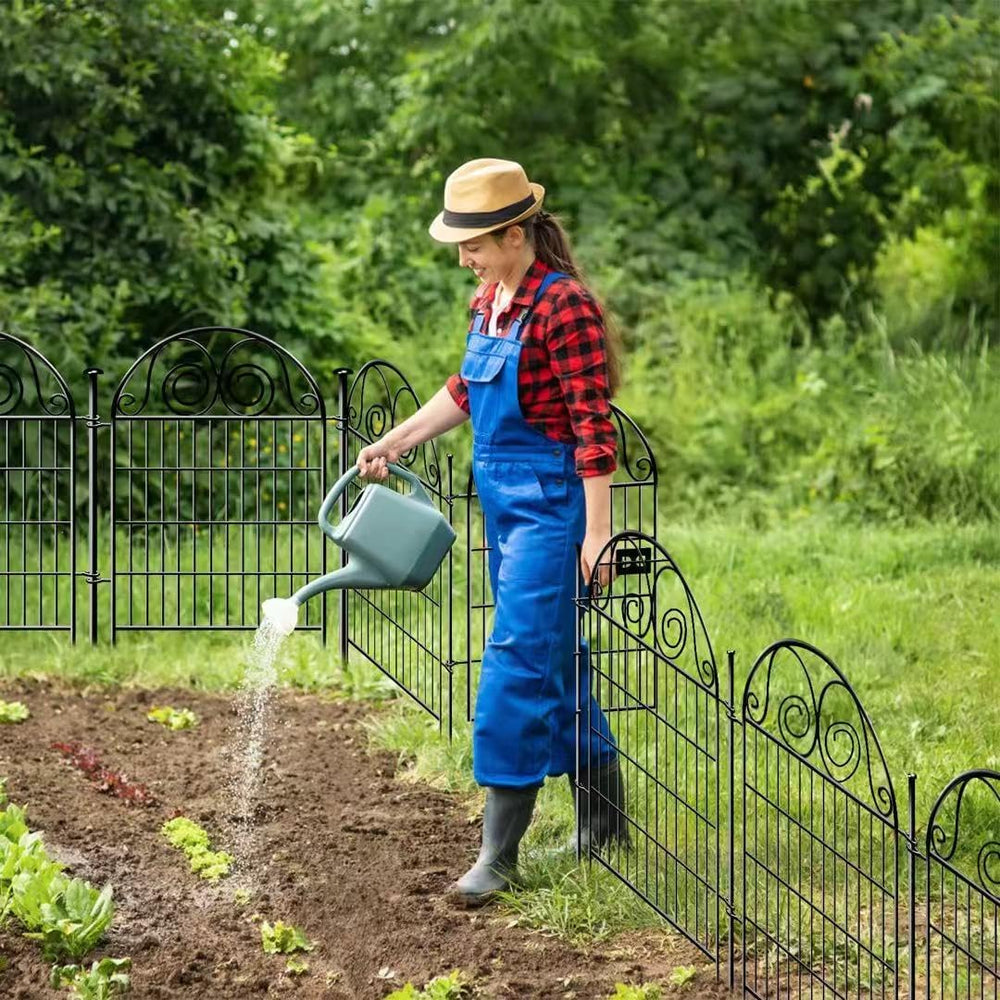 Getlay Tall Garden Animal Barrier Fence with Gate, 36 in(H)×30.6 Ft(L) 14 Pan...