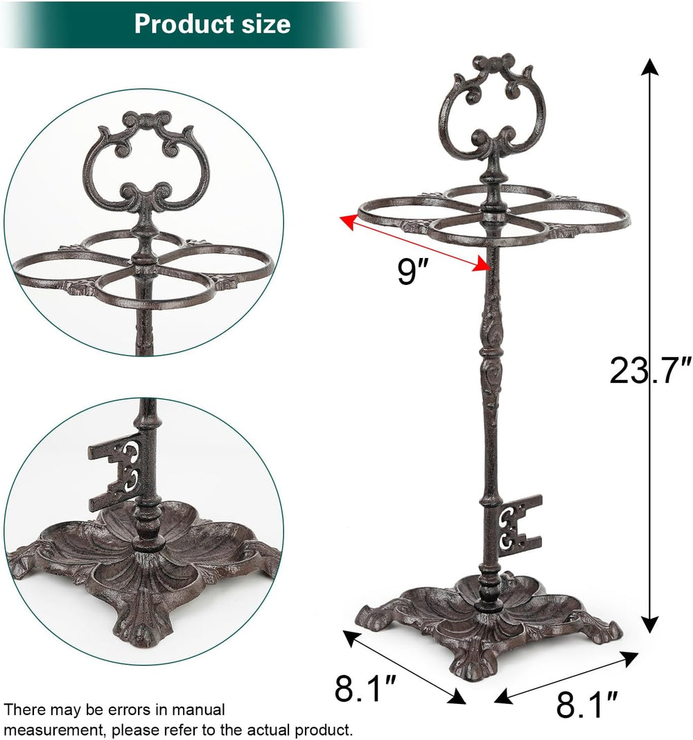 Sungmor Vintage Cast Iron Umbrella Stand - 23.7 Inches Tall