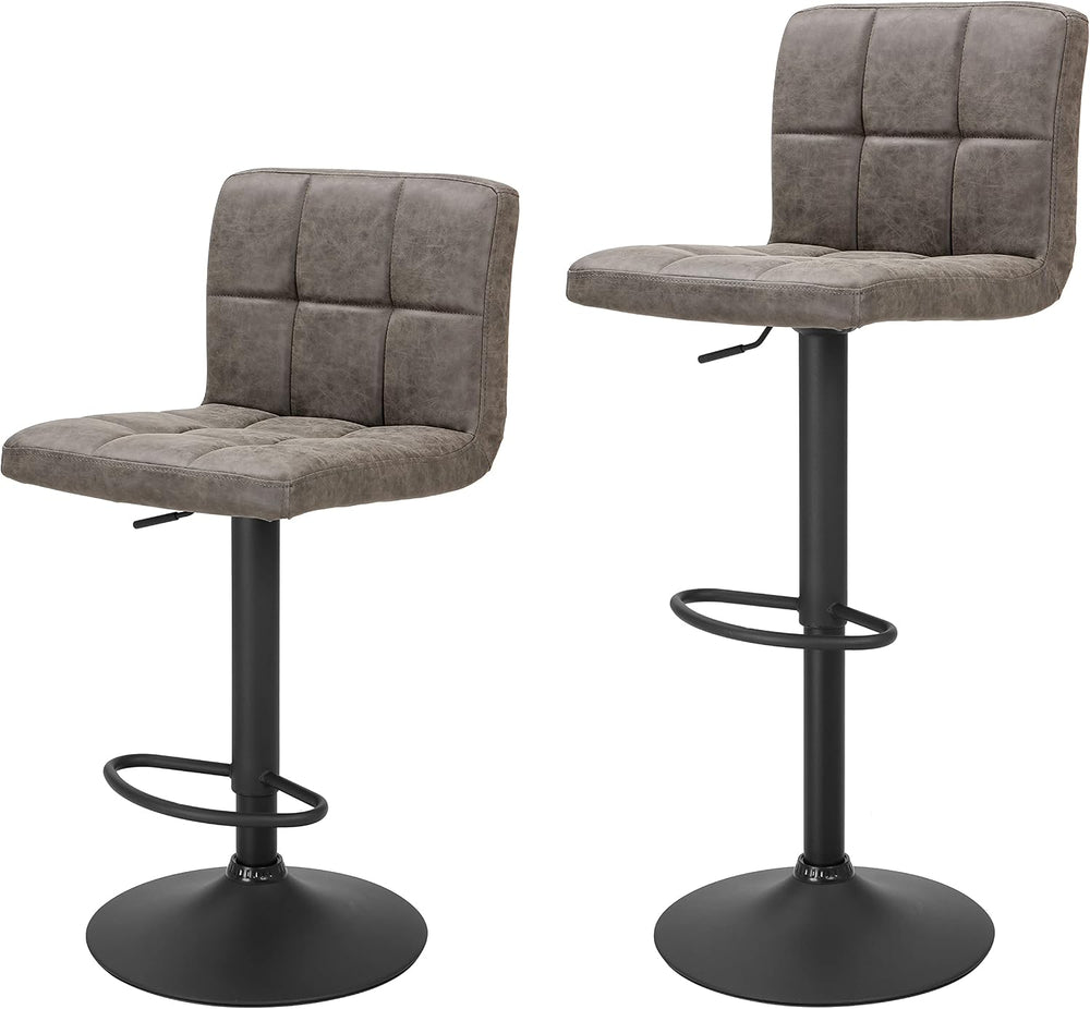 Finnhomy Bar Stools Set of 2 Counter Height, Swivel Barstools with Footrest a...