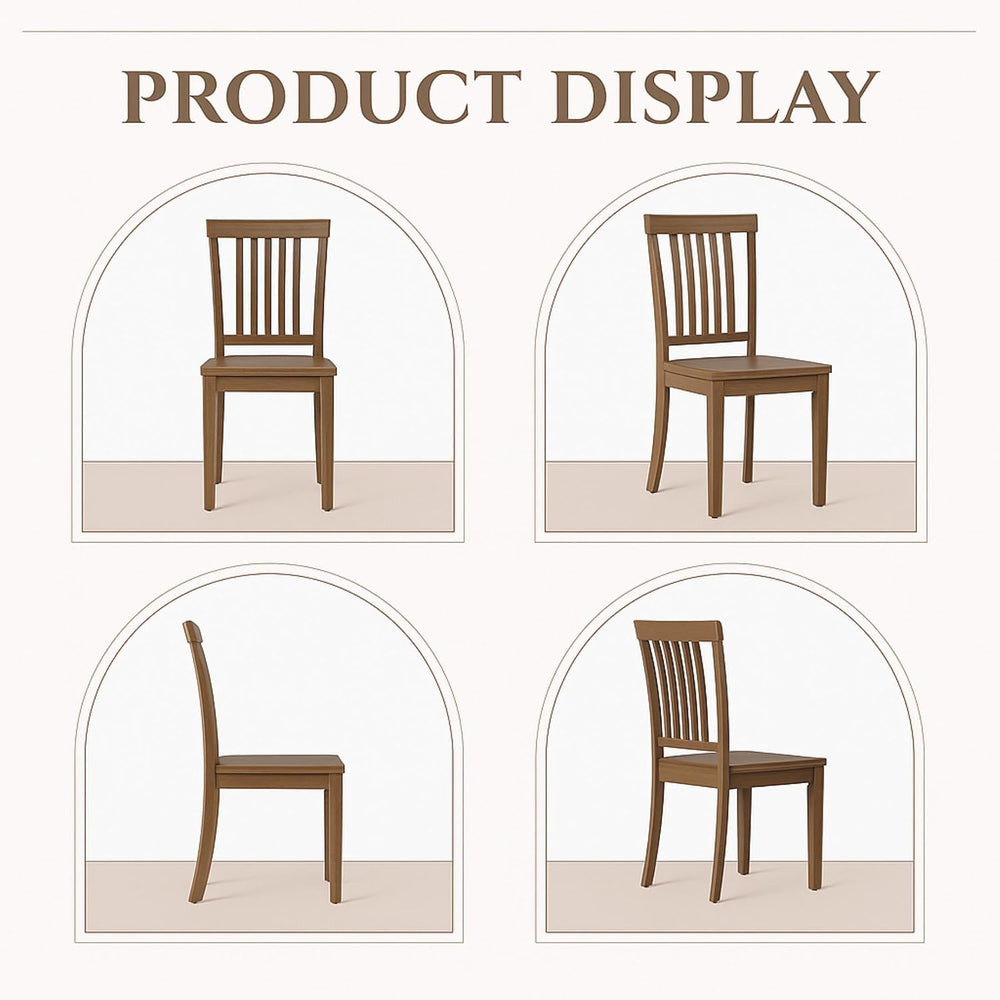 COLAMY Wooden Dining Chairs Set of 4, Spindle High Back Windsor Kitchen Side ...