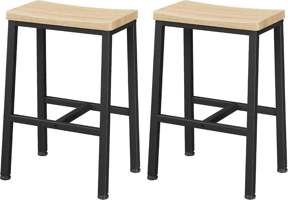 Homeiju Bar Stools, Counter Height Bar Stools Set of 2, 23.6 Inch Saddle Stoo...
