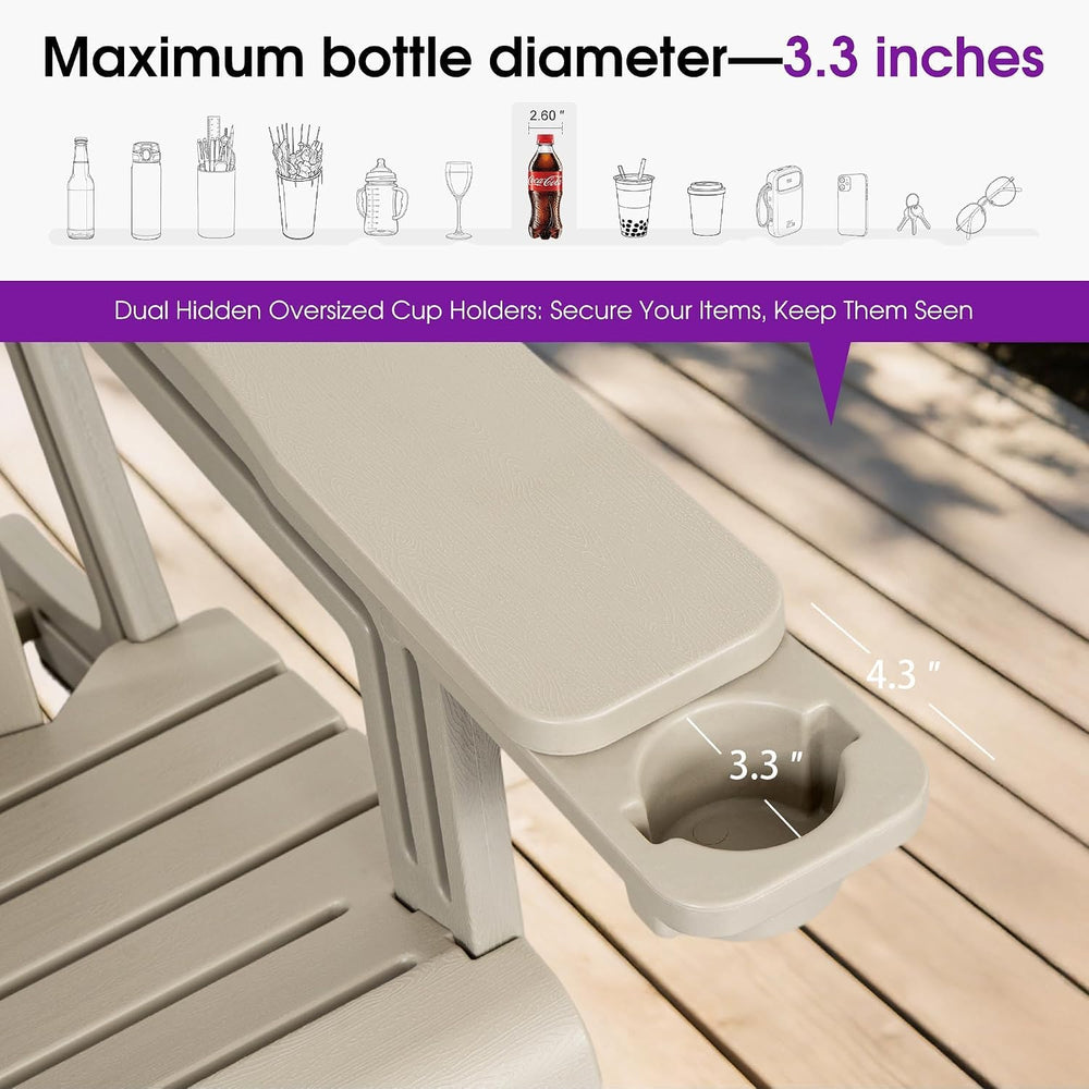 PURPLE LEAF Adirondack Chair Fire Pit Chair for Outdoor Patio, Light Beige