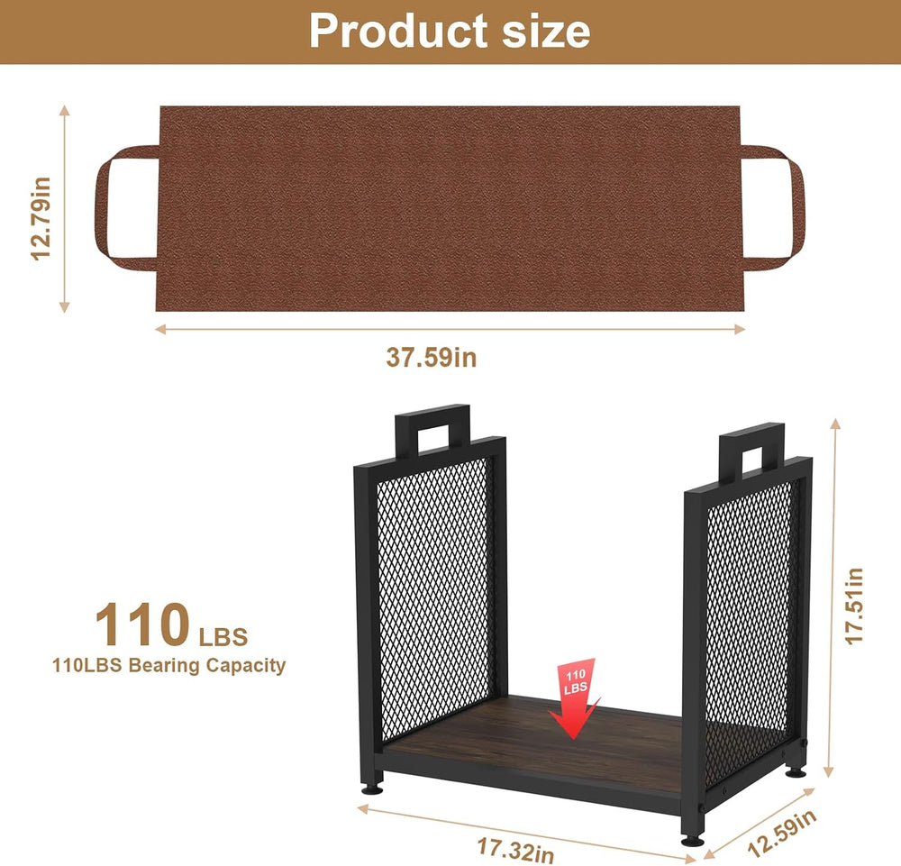 VyGrow Firewood Rack for Indoor, Heavy Duty Fire Wood Racks Holder, 17.32&quo...