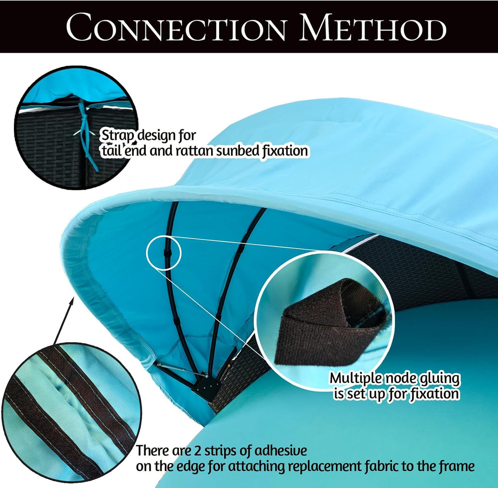 66" Outdoor Daybed Canopy Replacement Fabric Patio Rattan Wicker Sunbed ...
