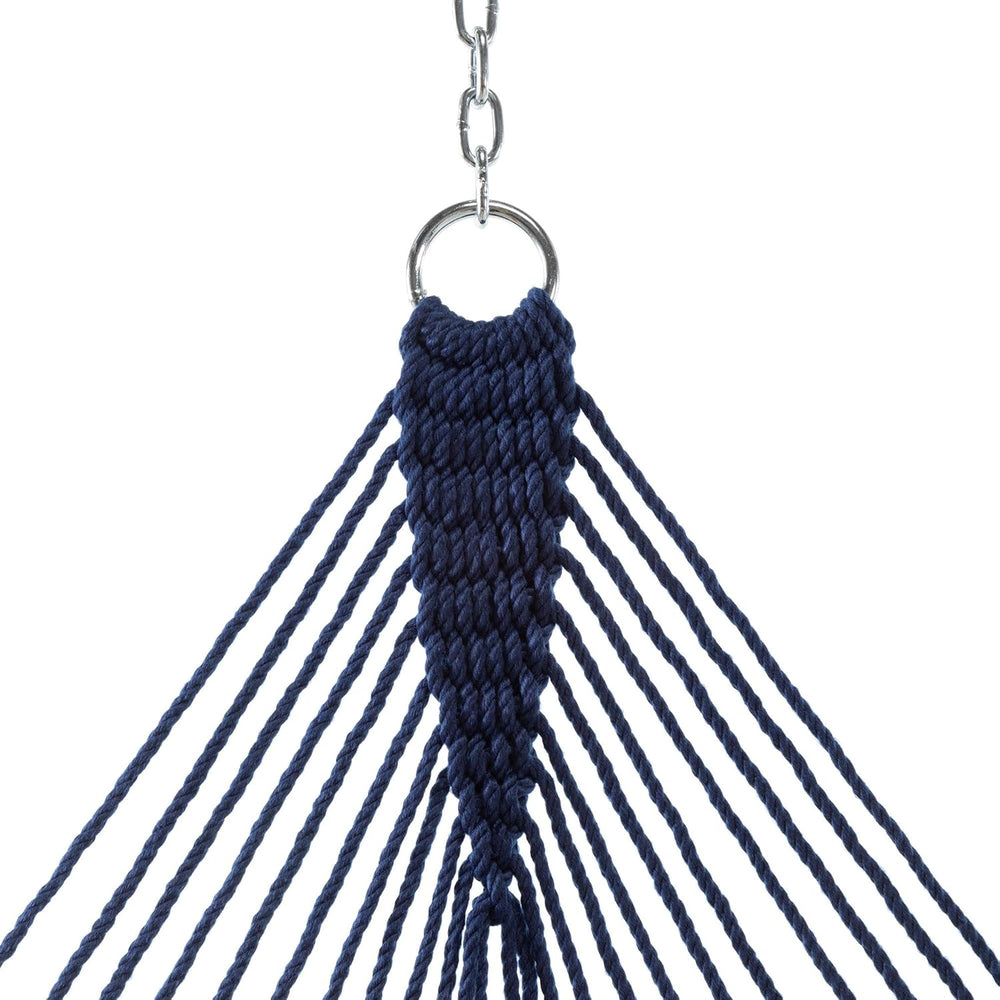Hatteras Hammocks Executive Navy DuraCord Rope Hammock – 13 ft. x 65 in., 2-P...