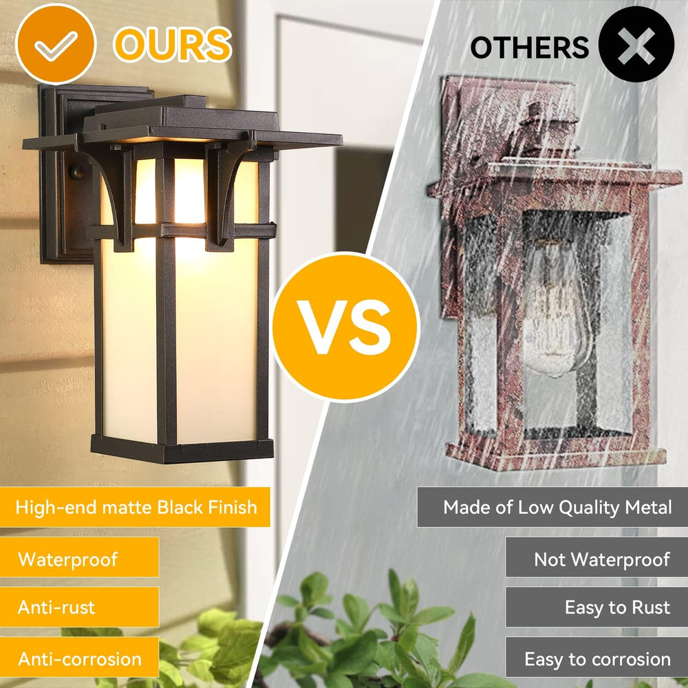 Porch Lights Wall Mount Outdoor Wall Lantern Waterproof Aluminum with Frosted...