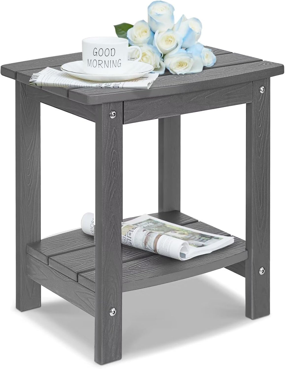 Y&M Outdoor Side Table, HIPS Adirondack Small Double Layer Table, Waterpr...