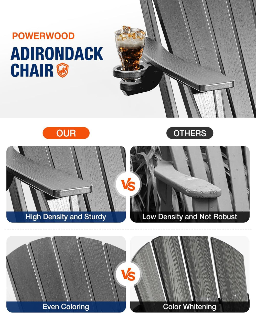 Adirondack Chair with Cup Holder: Folding Adirondack Chairs Plastic HDPE Mate...