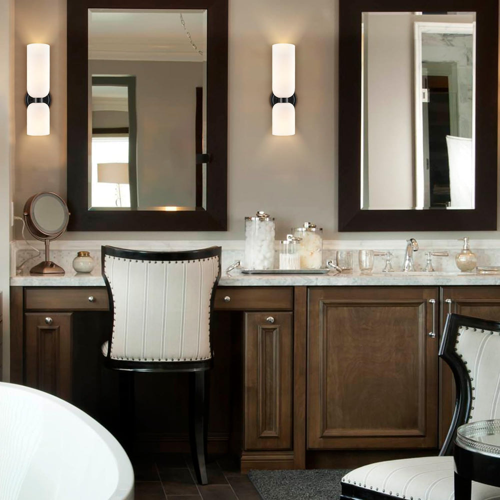 Bathroom sconces Set of 2 mid-Century Modern Light Vanity sconces Fixture Mil...