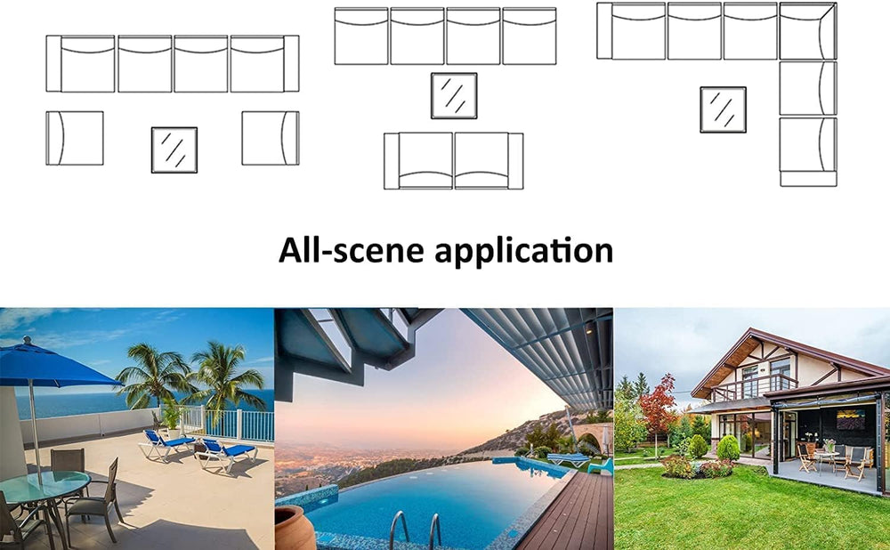 7 Pieces Outdoor Patio Furniture Sets,Wicker Conversation Set Sectional Sofa,...