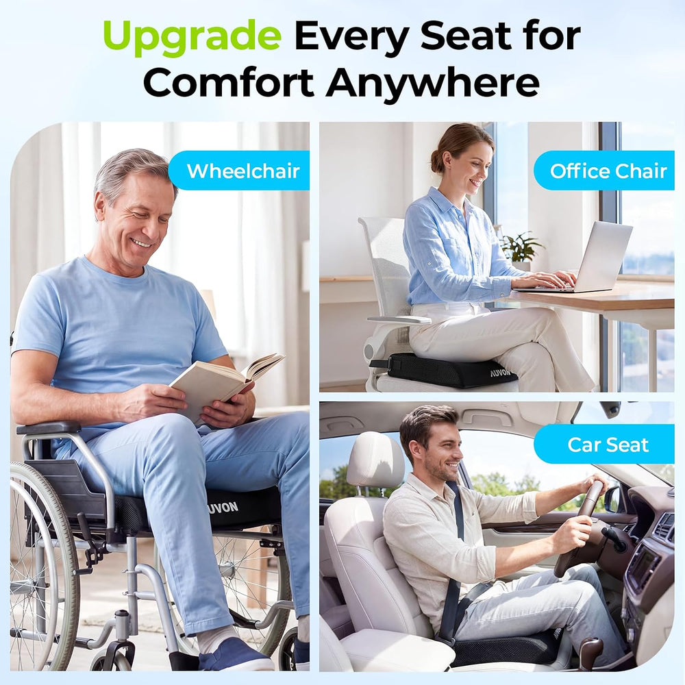 AUVON Gel Wheelchair Seat Cushion with Waterproof Cover for Pressure Sore &am...