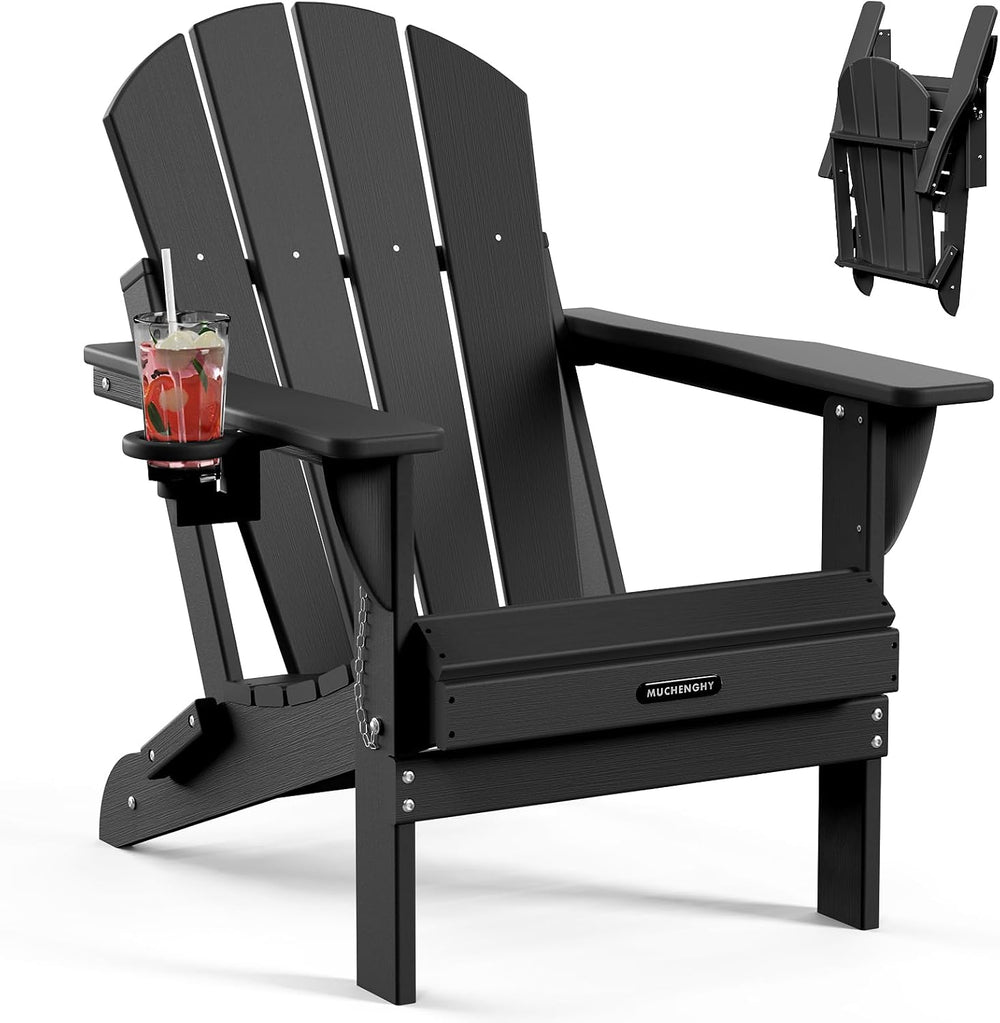MUCHENGHY Folding Adirondack Chairs Patio Chairs Outdoor Adirondack Chair Wea...