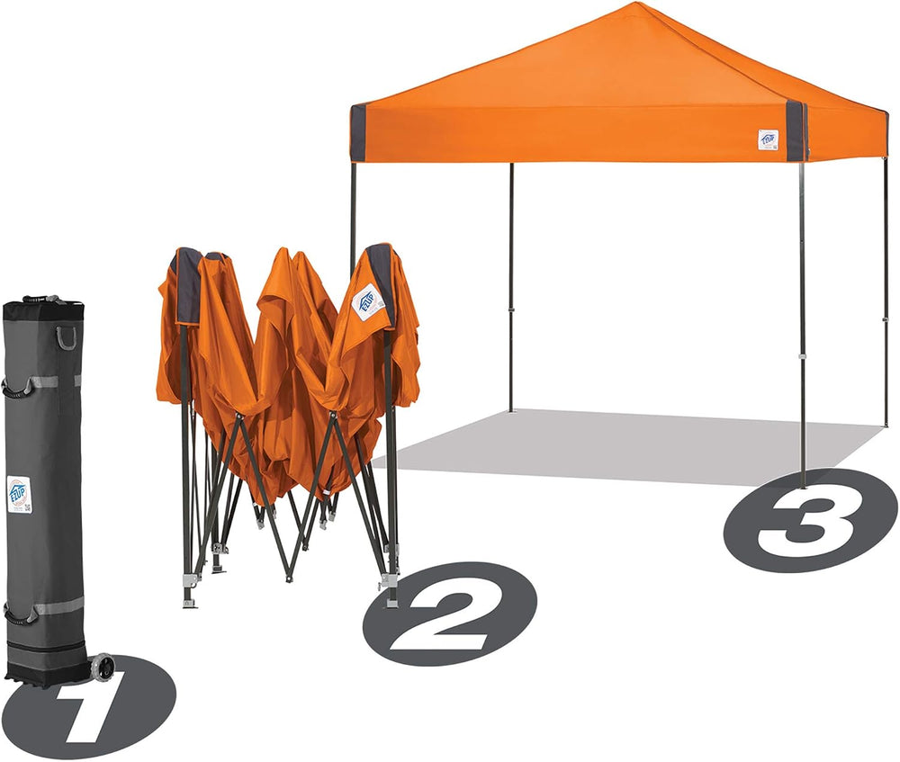 E-Z UP Pyramid Instant Shelter Canopy Pop Up Tent, 10' x 10' with Wid...