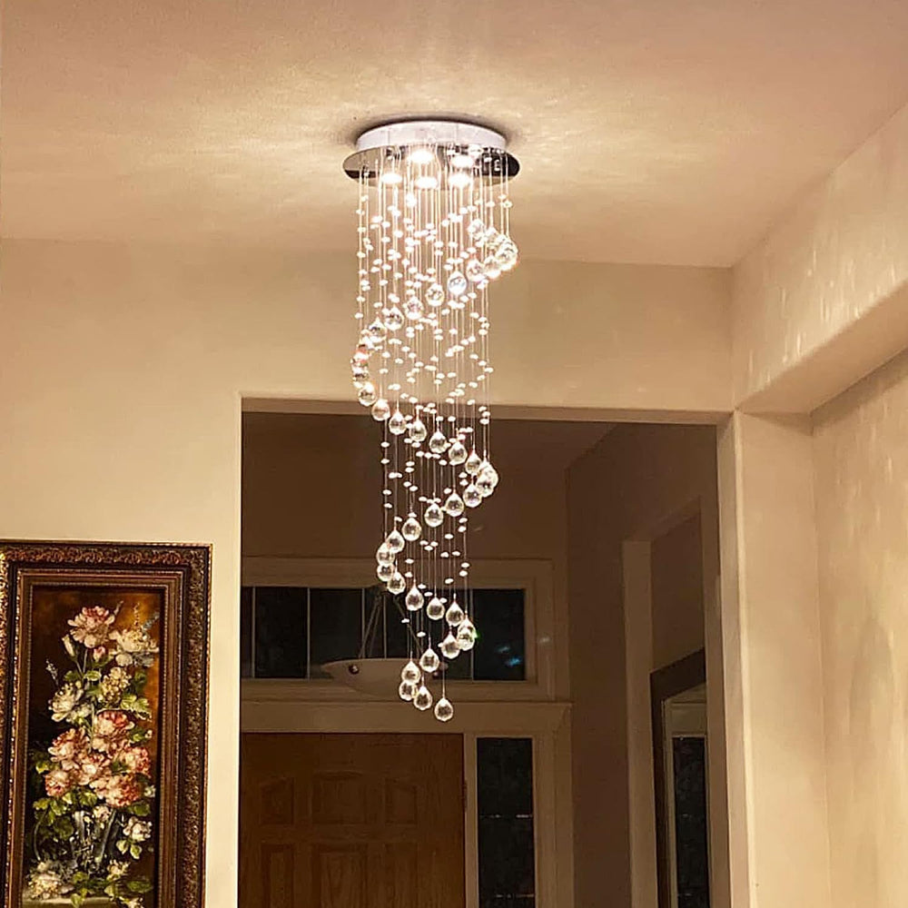 Elegance Spiral Chandelier for Dining Area, Modern Swirl Raindrop Chandelier ...