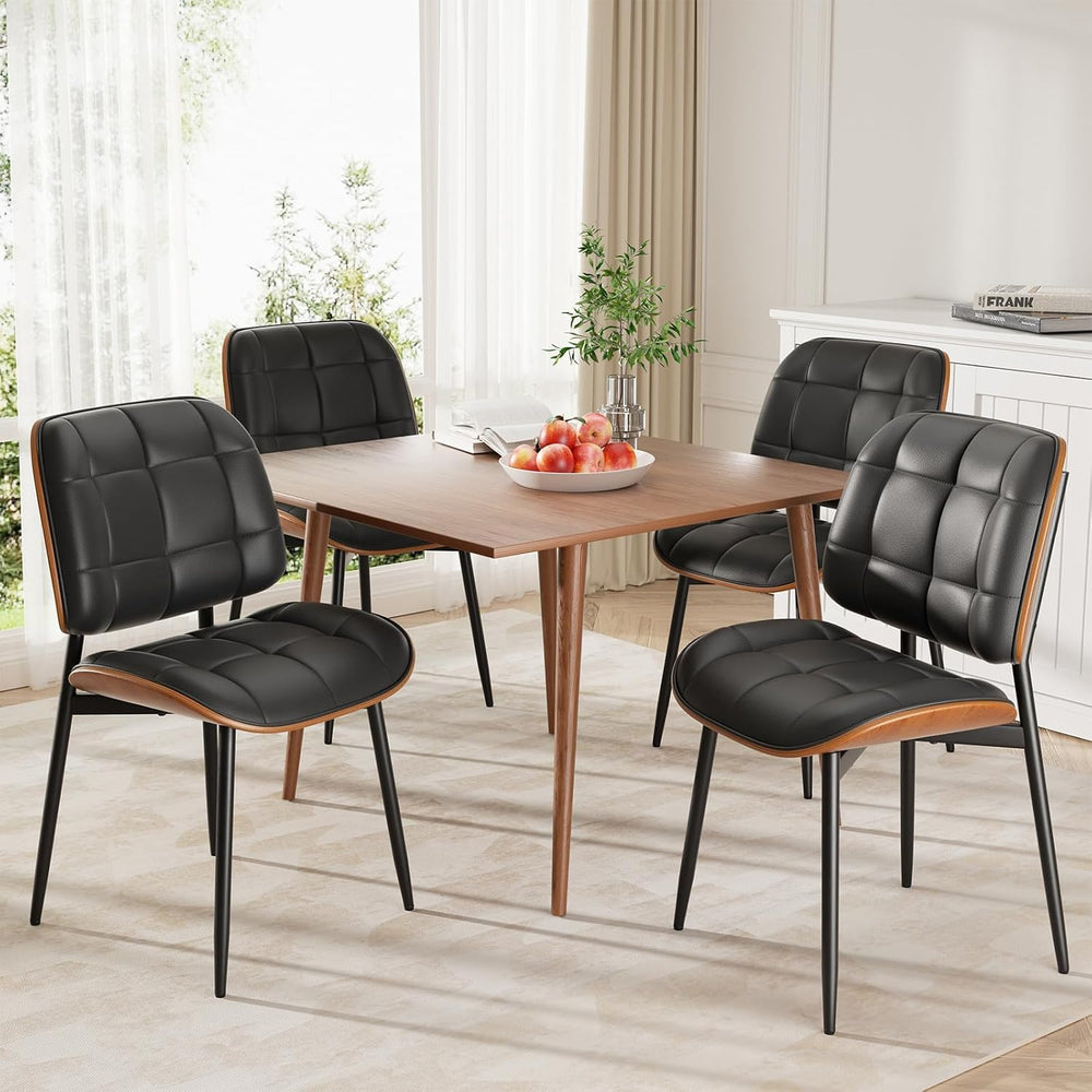 Dining Chairs Set of 2, Mid Century Modern Dining Room Chair, Upholstered Fau...