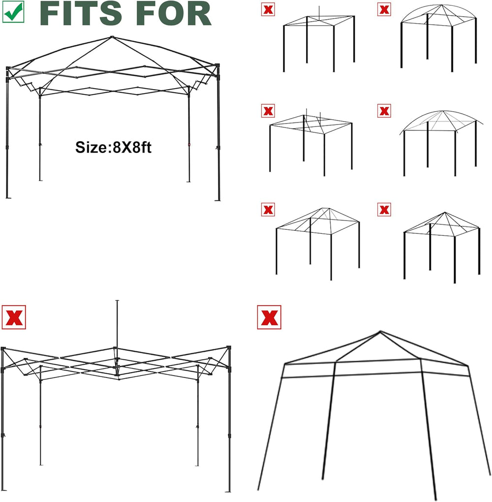 Canopy Replacement Top for Most 8x8ft Straight Leg Frame