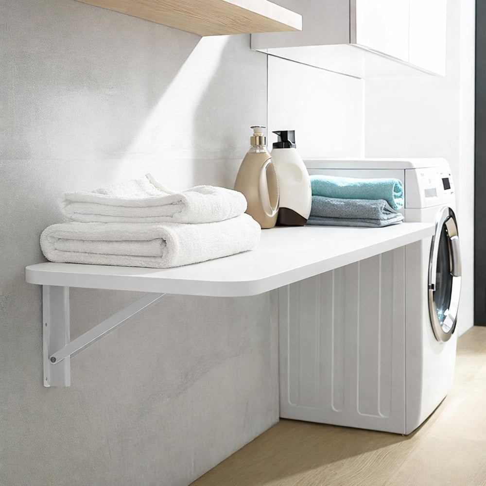 Laundry Folding Table, 40'' x 20'' Wooden Wall Mount Desk, La...