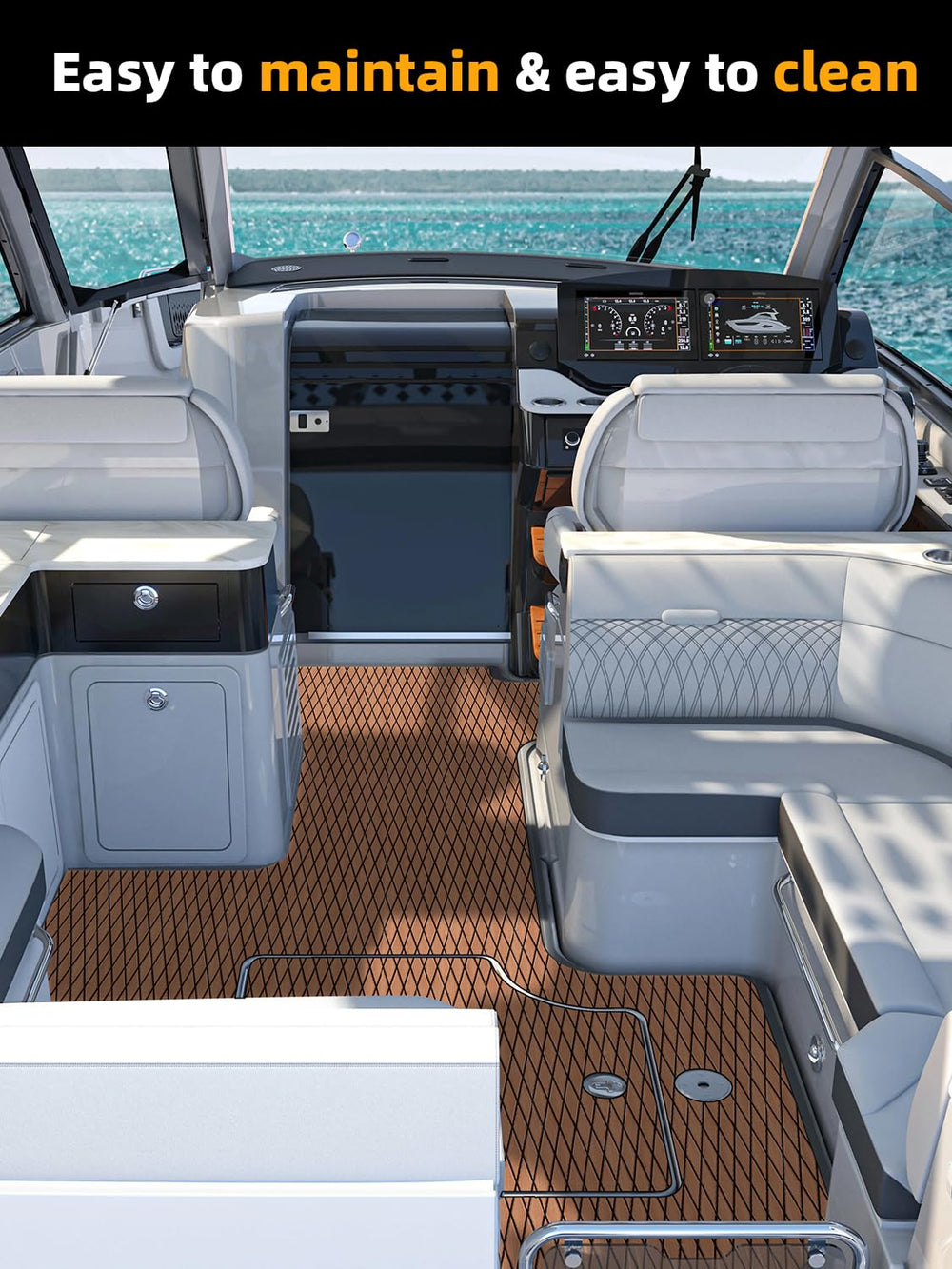 FOCEAN Boat Flooring EVA Foam Boat Decking Marine Mat Non-Slip Self-Adhesive ...