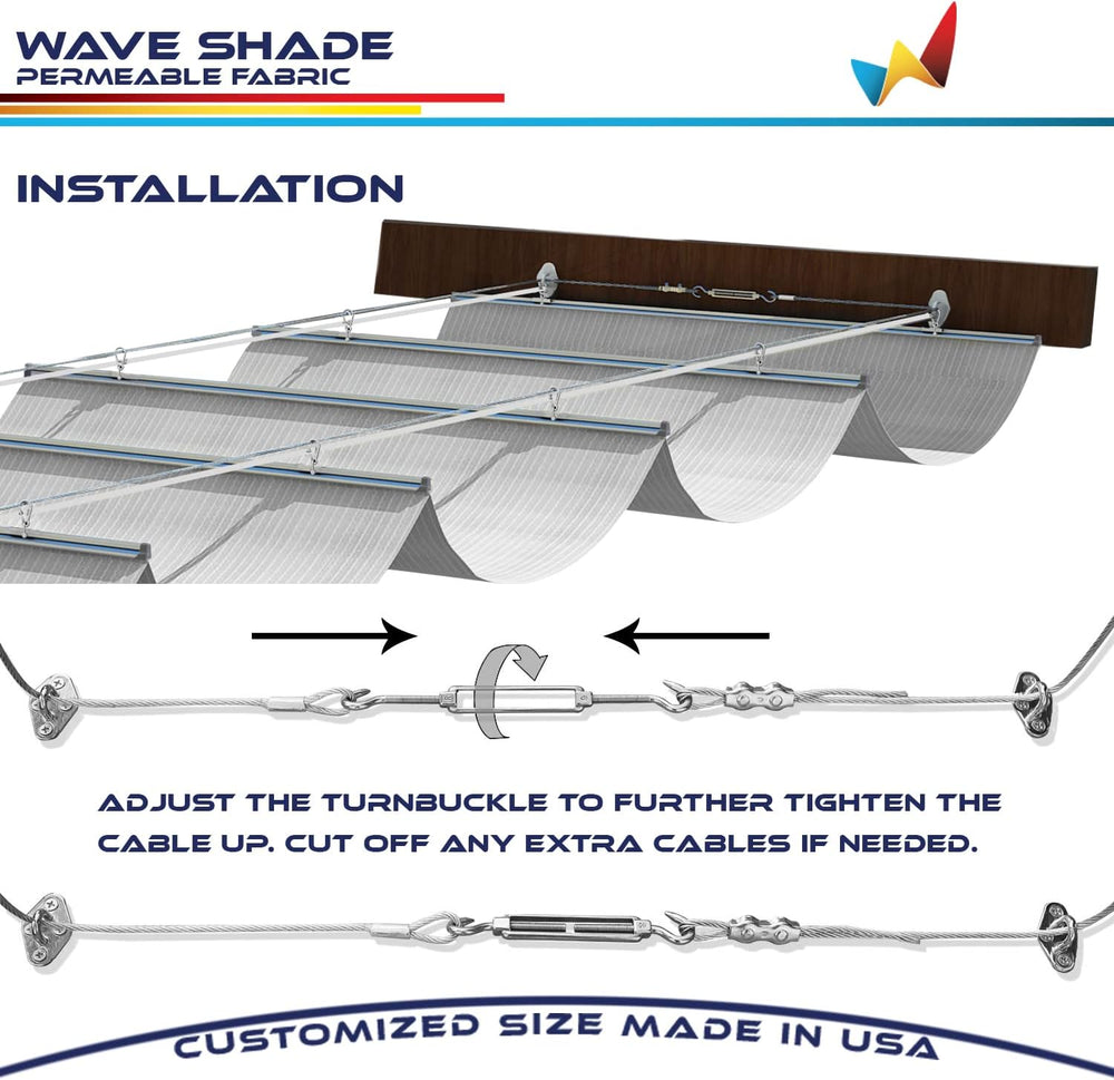 Windscreen4less 4' x 16' Retractable Sun Shade Canopy Cover Sliding W...