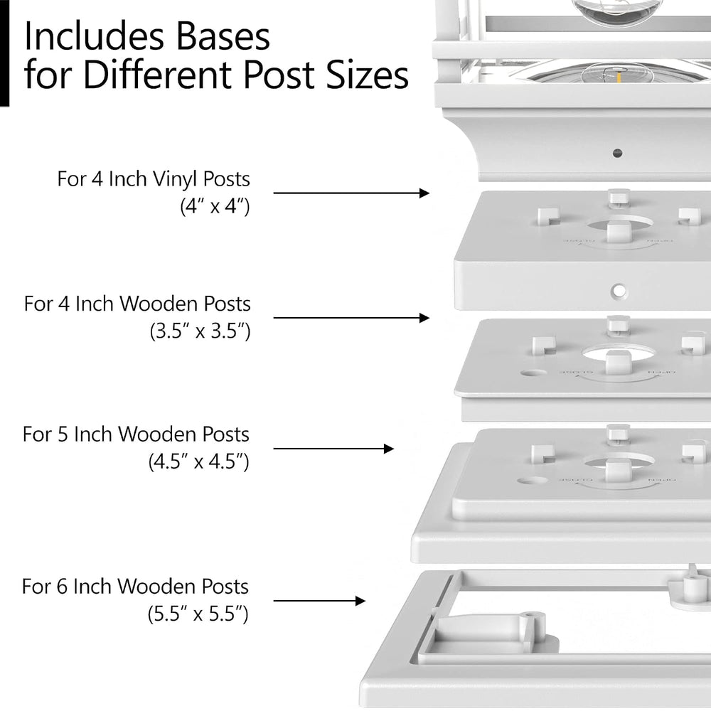 Davinci Lighting Edison Solar Outdoor Post Cap Lights - 4x4 5x5 6x6 - Bright ...