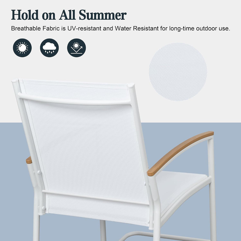 SUNLEI 3-Piece Patio Rocking Bistro Sets, Textilene Fabric Outdoor Breathable...