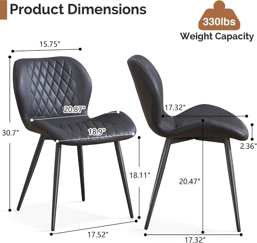 Dining Chairs Set of 2, Comfy Modern Dining Chairs with Thick Cushions, Uphol...